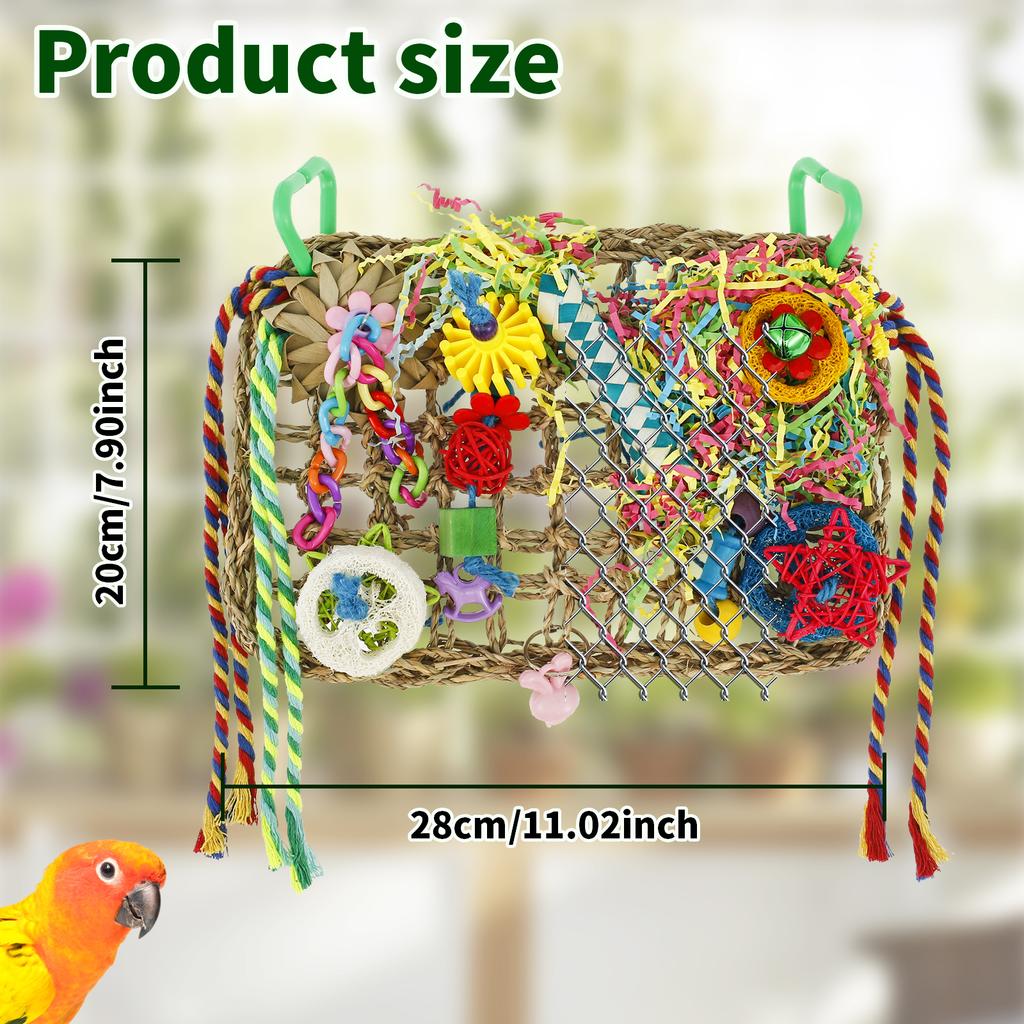 Игрушки для птиц Ручная работа Игрушки для добывания пищи для птиц Забавные игрушки для волнистых попугайчиков Портативная игрушка для добывания пищи для волнистых попугайчиков Игрушка для жевания попугая Игрушка для птиц-попугаев 1x7.9
