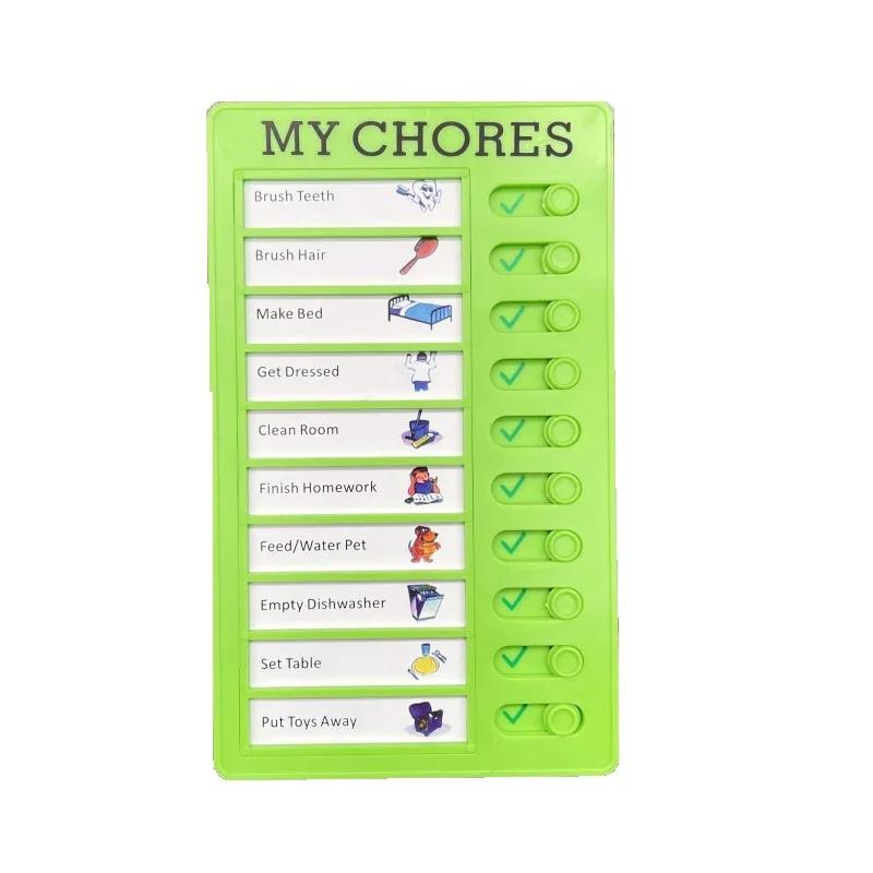 Многоразовый контрольный список «Мои домашние дела», ежедневник, памятка, пластиковая доска, диаграмма обязанностей, поведение для ребенка, карта самодисциплины