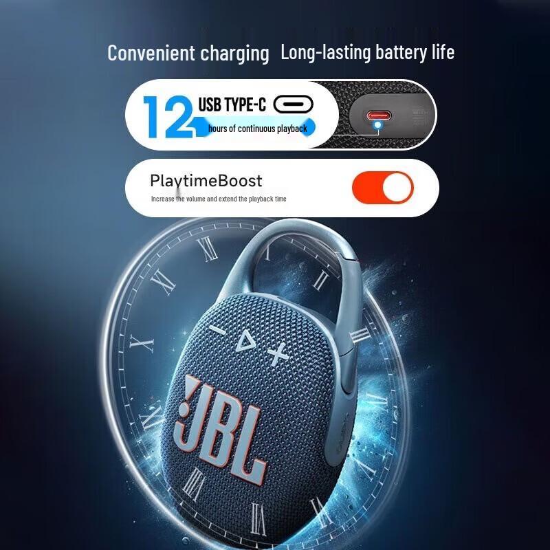 JBL Портативная Bluetooth-колонка Clip 5, штекер CN (адаптер в комплекте)