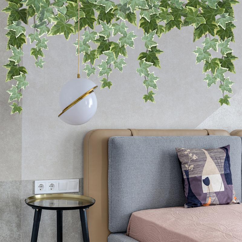 Зеленые листья настенные наклейки для дома гостиная декоративная наклейка на стену матовые обои