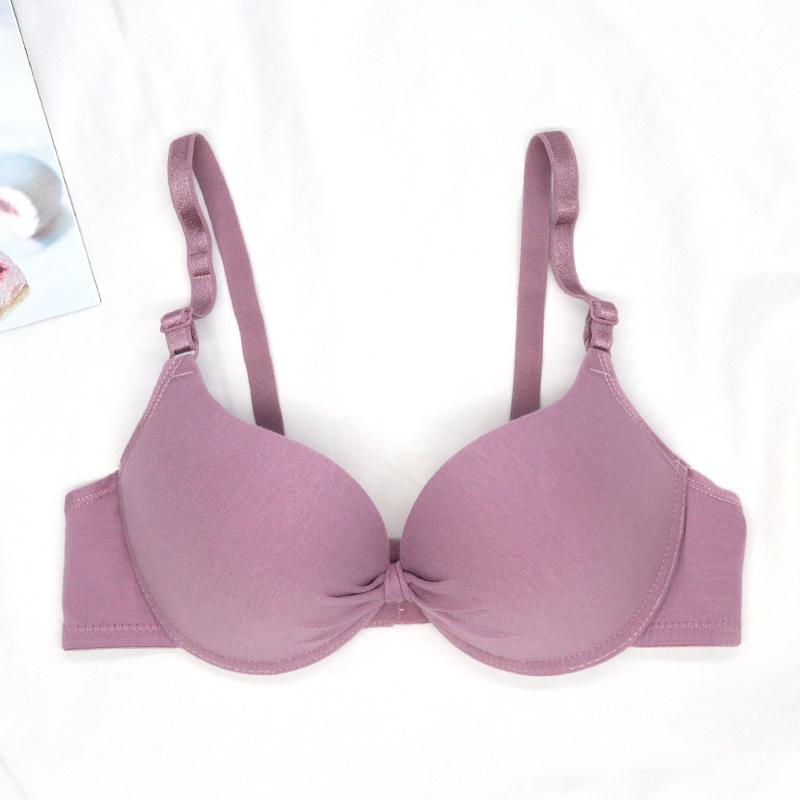 Сексуальный бюстгальтер Push Up для женщин, бюстгальтер на косточках, бюстгальтеры с чашечками, хлопковый бюстгальтер со сборками, однотонное женское нижнее белье