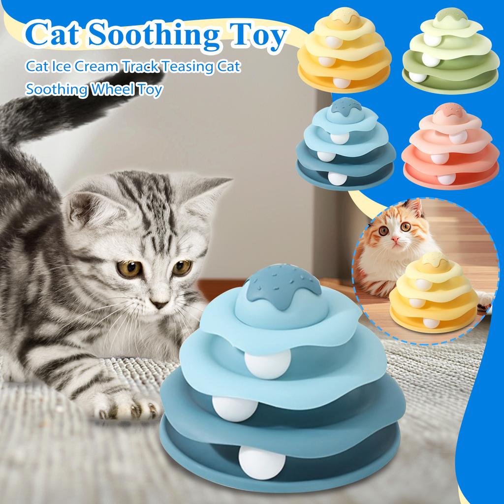 Игрушка для кошек «Кот-мороженое», трек-вертушка