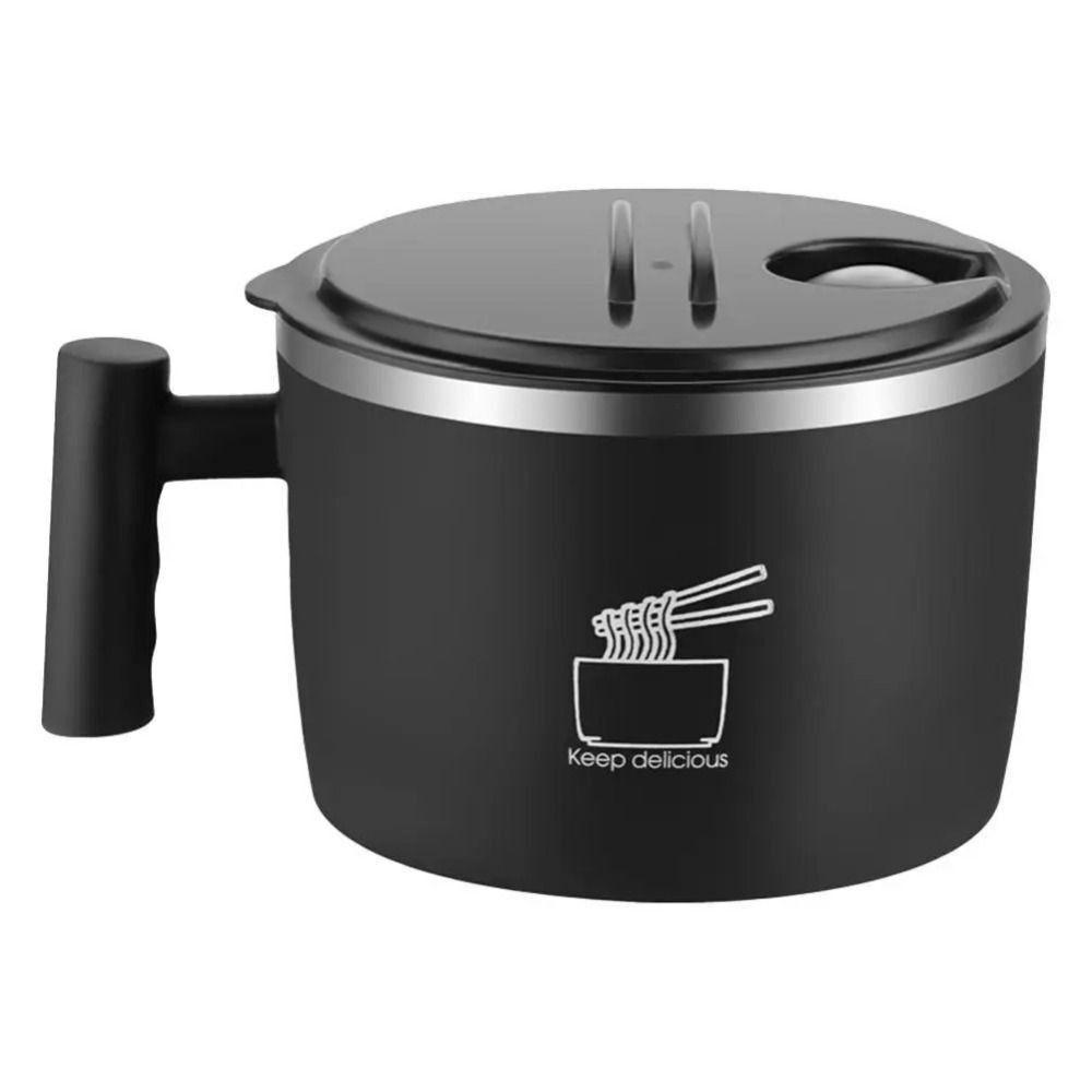 Stainless Steel Ramen Bowl Draining Instant Noodle Bowl Portable Bento Box