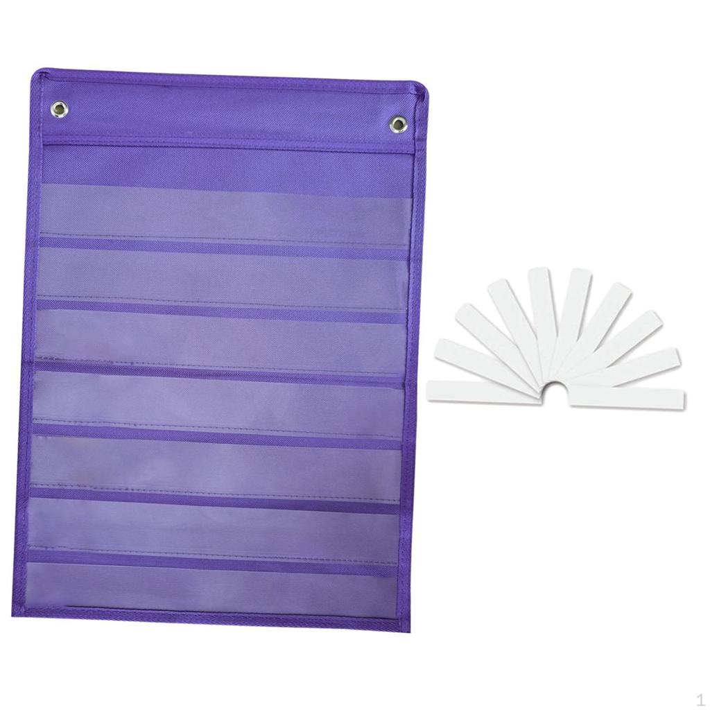 Classroom Pocket Chart 7 Rows Learning Tool Accessory for Home Letter Cards School