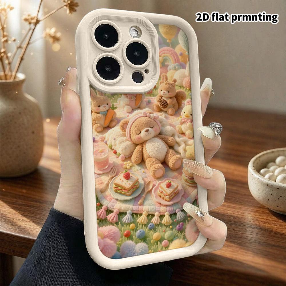 Phone Case: 2D flat, fits iPhone 18, 17, 16, 15, 14, 13, 12Pro protective case, perfect for spring picnics, Christmas and Halloween, ideal holiday gif