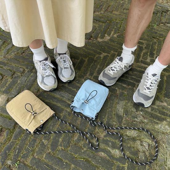 Crossbody Bag with Drawstring Casual Shoulder Bag Small Square Sling Bag Crossbody Mobile Phone Bag for Travel Shopping