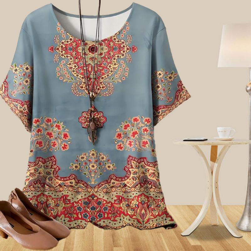 Женская мода повседневная свободная весенняя рубашка женские топы с коротким рукавом с цветным ажурным узором в виде бабочек