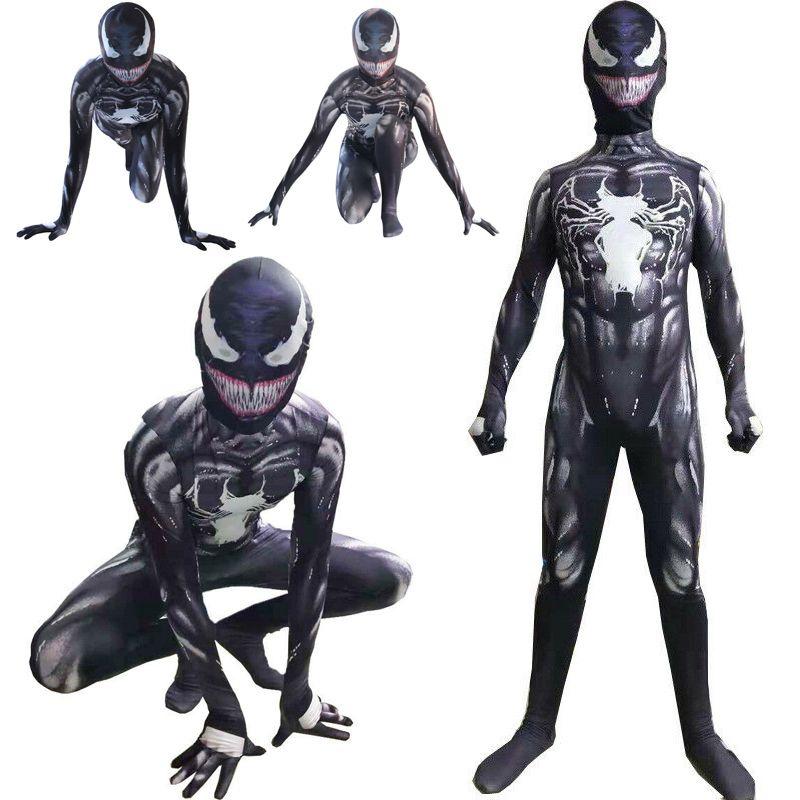 Venom Spider-man Cosplay Costume Jumpsuit With Exquisite Design And Breathable Fabric For Kids And Adults