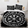 Viking Duvet Cover Set Nordic Viking Runes Print Bedding Set for Kids Teen Men King Size 2/3pcs Soft Polyester Comforter Cover