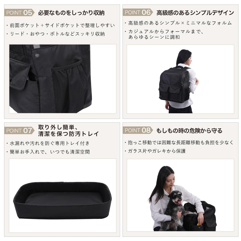 Pet Backpack for Small Dogs and Small JR Dogs and Designed in YKK Carrier Comfortable Shoulder Tray Durable [minino] Animals, Compatible, Cats, Japan,