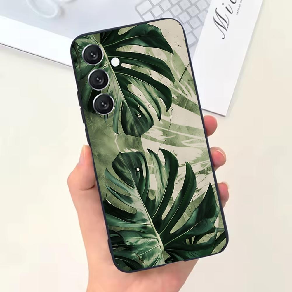 Эстетичный чехол для телефона шалфейно-зеленого цвета для Samsung Galaxy A13,A21s,A22,A31,A32,A52,A53,A71,A80, Мягкий черный корпус