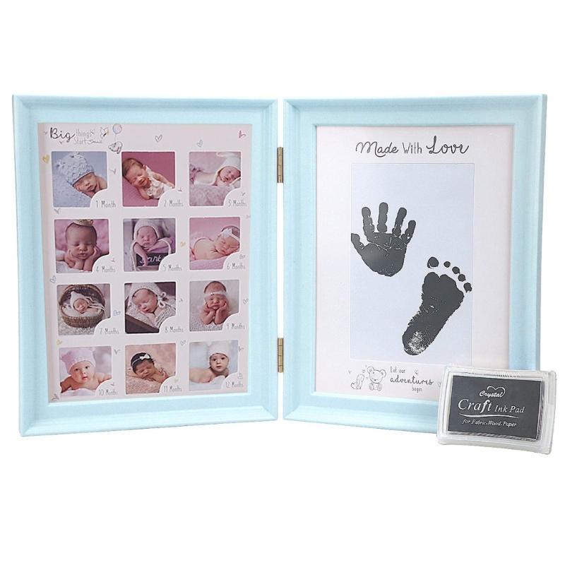 Foldable Picture Frame for Newborn Photo Frame Nursery Table Display Footprint Handprint Keepsake Frame House Decoration