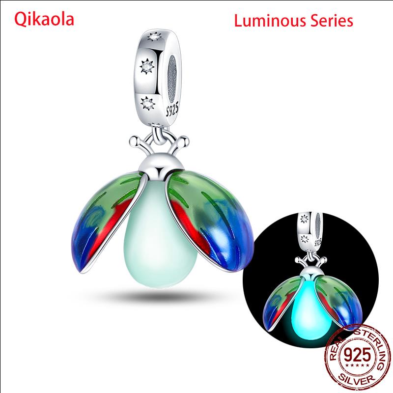 Original 100% sS925 Sterling Silver Luminous Octopus Ocean Series Charms Fit Bracelet DIY Beads Ms Jewelry Gift New In