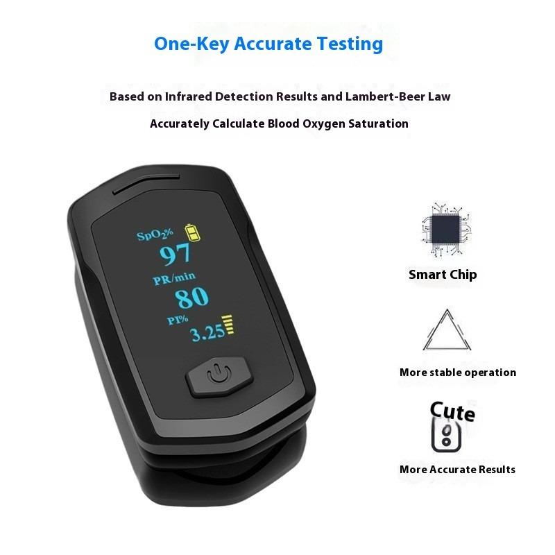 Rechargeable Heart Rate Measurement Fingertip Type Oxygen Saturation Monitor Foreign Trade Finger Clip Type Pulse Oximeter