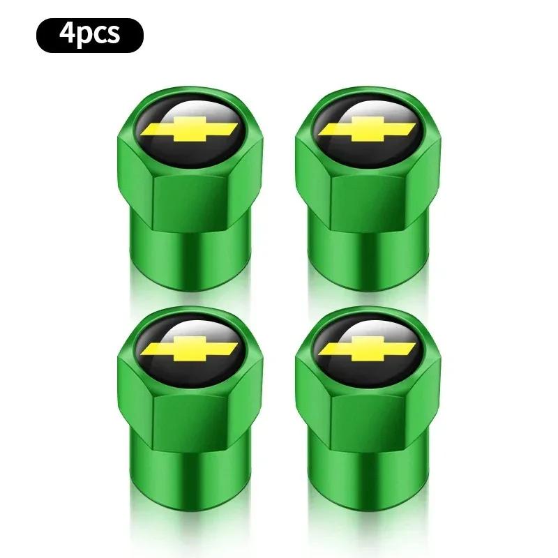 4Pcs Alloy Car Valve Cap Wheel Valves Dust Cover Tire Accessories For Chevrolet Silverado Impala Malibu Cruze Camaro Blazer Aveo