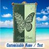 Butterfly Theme Beach Towel Personalized Custom Name & Text Soft Quick Dry Beach Towel for Swimming Travel
