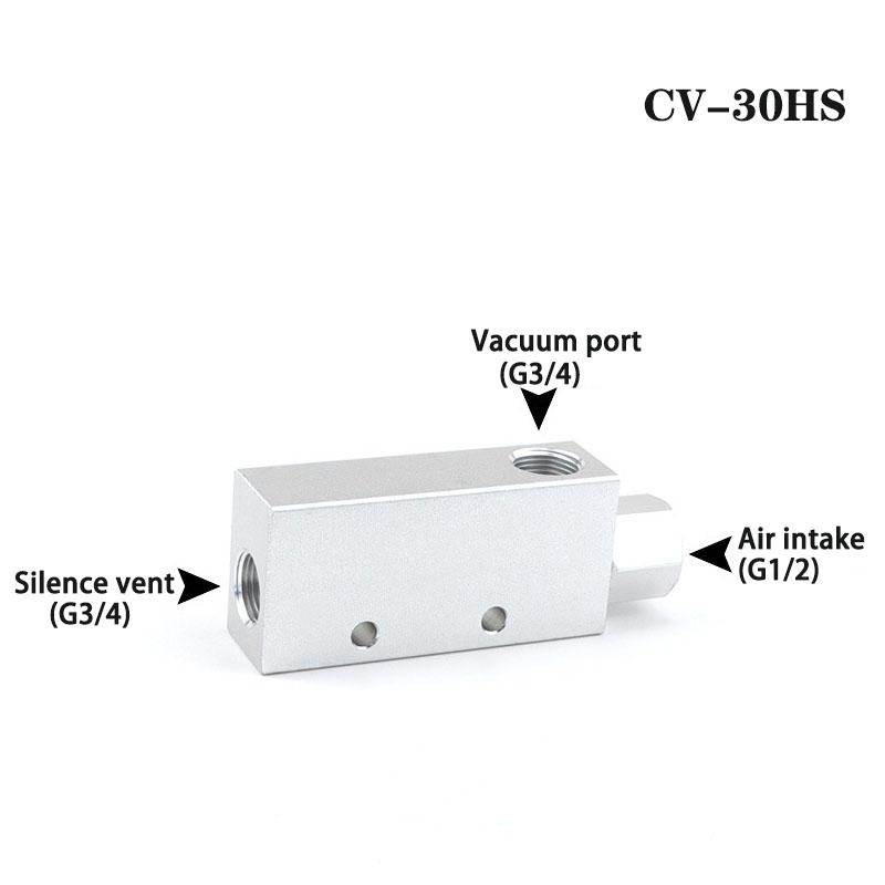 CV Vacuum Generator Air Exhaust Ejector Pressure Pneumatic CV-10HS 15 20 25 30 Negative Control Valve Integrated Vacuum Ejector