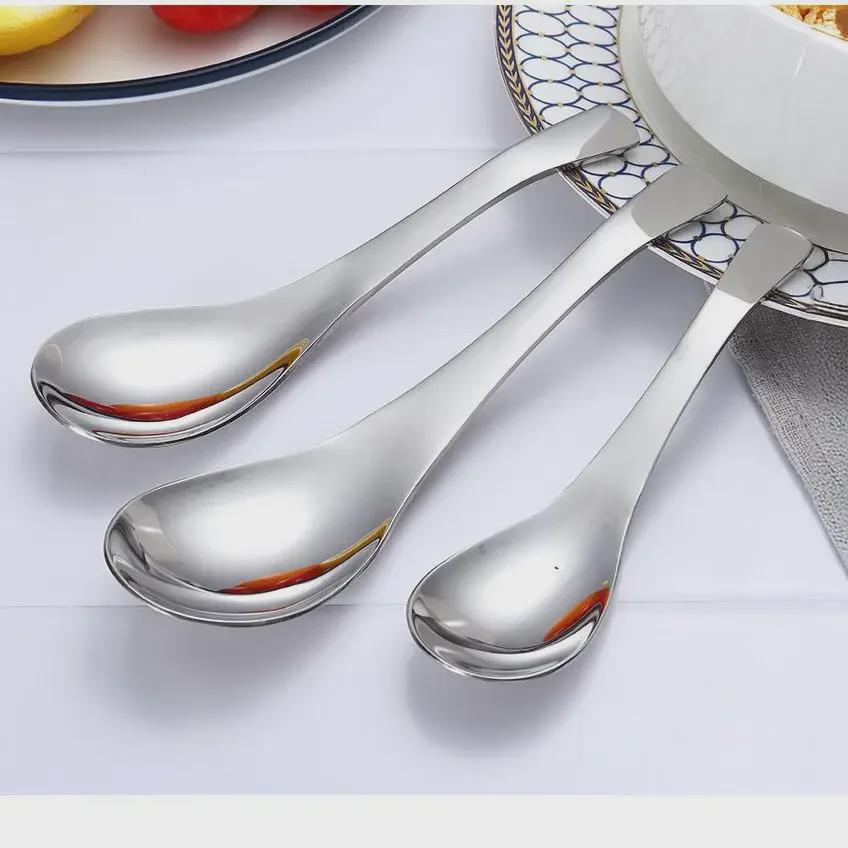 316 Stainless Steel Baby & Children's Soup Spoon - Durable Tableware for Home or Hotel Use, Customizable with Logo.