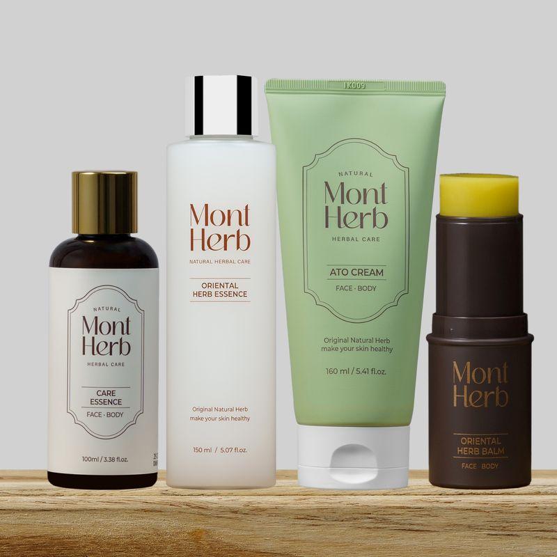 4-Piece Basic Set for Extremely Sensitive Skin / Care Essence 100ml + Concentrated Essence 150ml + Ato Cream 160ml + Concentrated Balm 50g