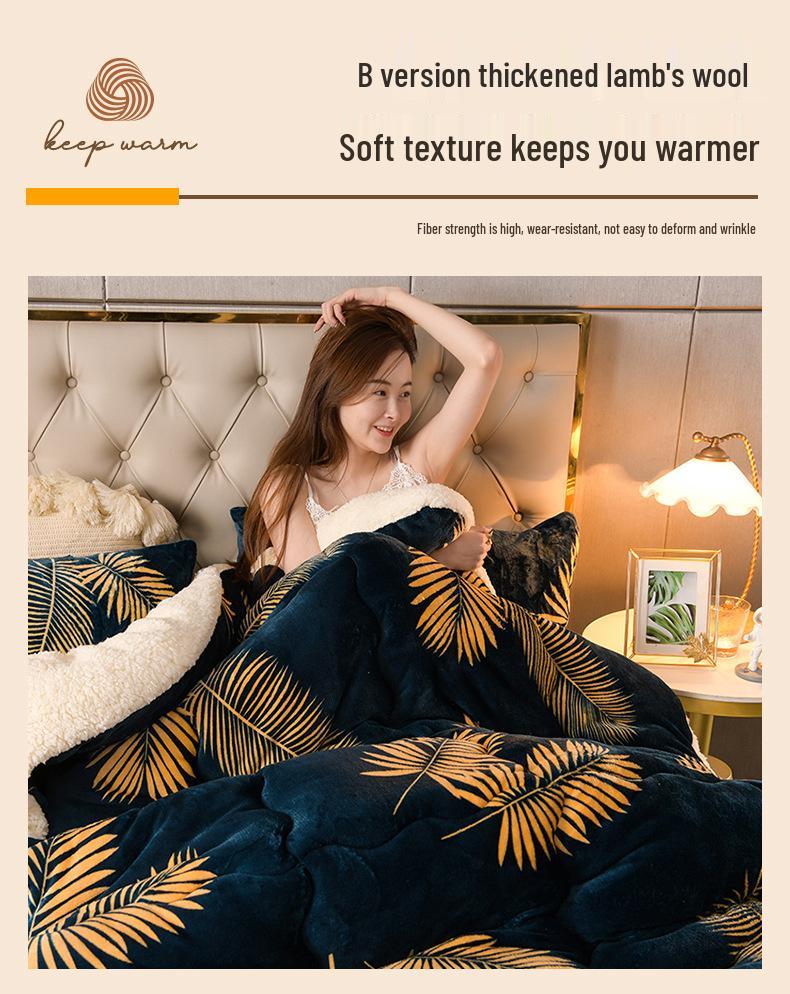 Зимнее фланелевое одеяло из овечьей шерсти: Толстый, теплый хлопок для односпальной кровати в общежитии