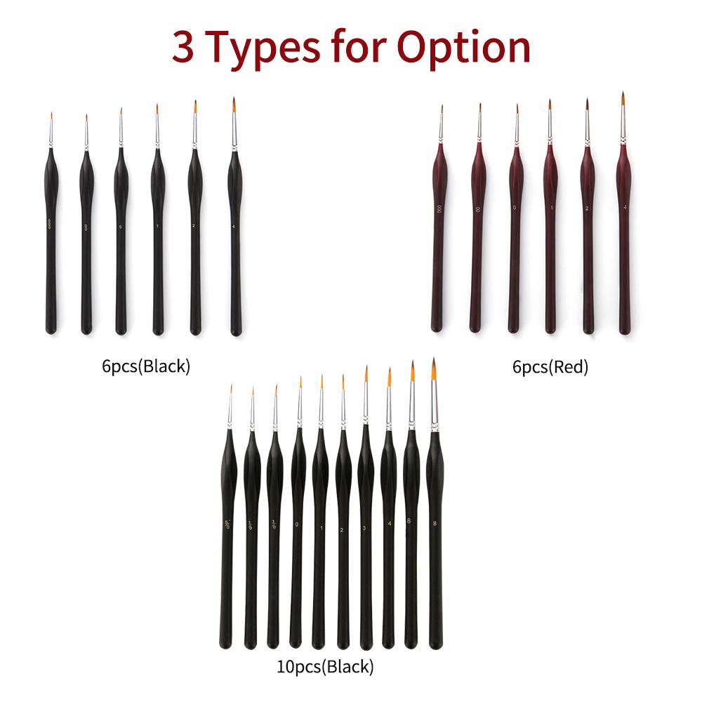 Набор кистей для рисования деталей, 10 шт., профессиональные миниатюрные художественные кисти для рисования, нейлоновые волосы