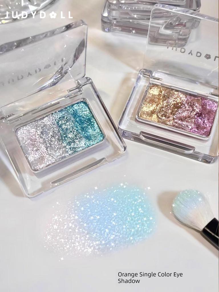 Judydoll Orange Single Color Eyeshadow Matte Light Makeup Pearlescent Fine Glitter Cowherd Makeup Blue