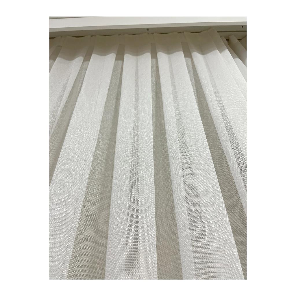 Modern Self -light Patterned 1/2.5 Medium Battery - Ecru Color Tulle Curtain