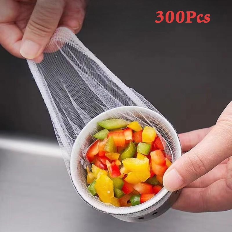 100/200/300 шт. Одноразовый фильтр для кухонной раковины, сетка для слива канализации, предотвращающая засорение, мешок для мусора, сетчатый мешок для бассейна, ситечко, мусор для раковины