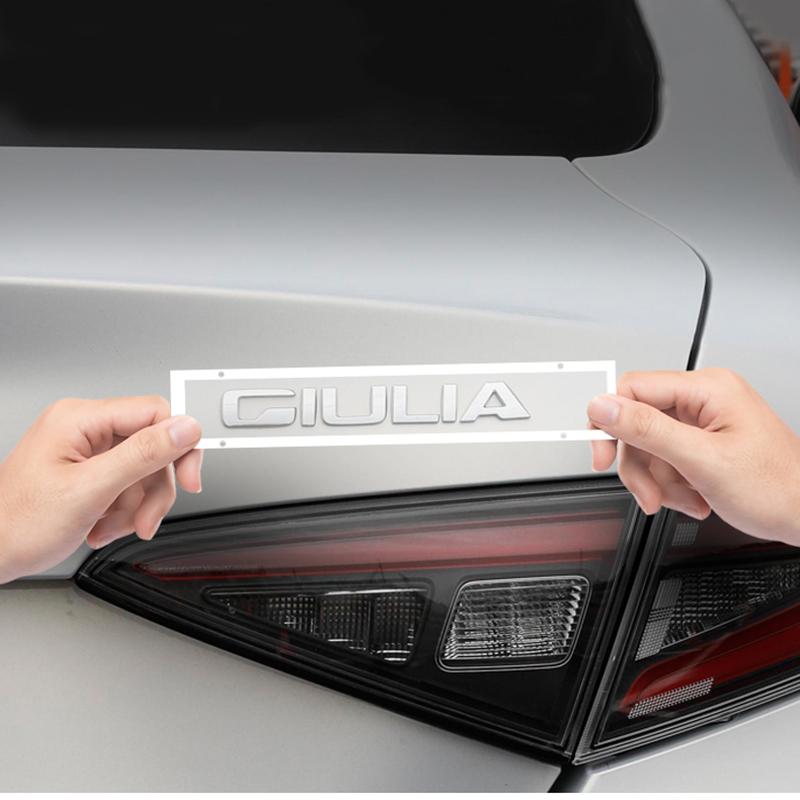 QGDM1 Q2 Q4 Giulia Giulietta Stelvio Veloce Ti Badge Emblem Car Stickers For Alfa Romeo Rear Boot Refit Trunk Label Logo Accessories