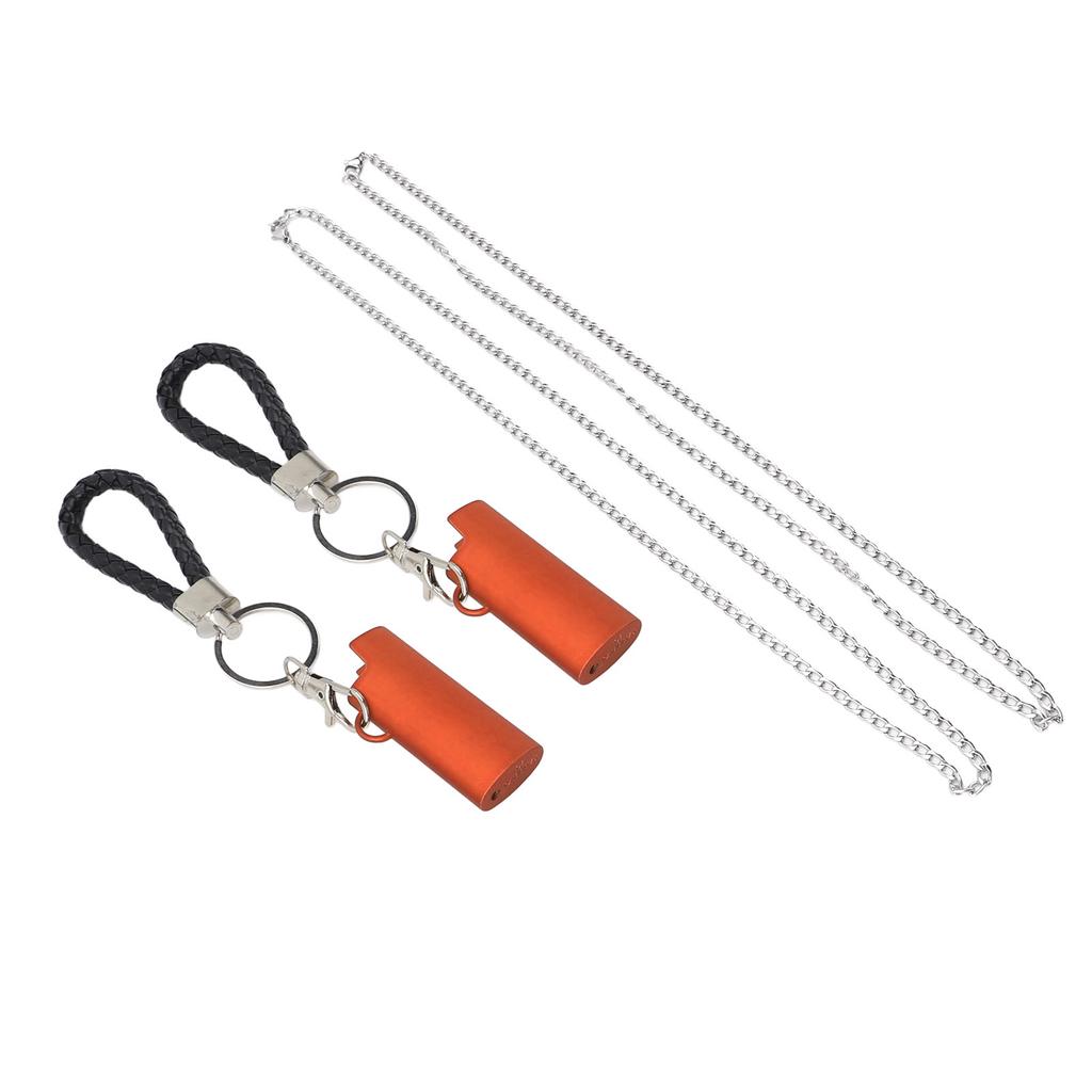 2 Set Spring Clip Keychain Aluminum Alloy Key Ring Key Holder with Lighter Case for Home Travel