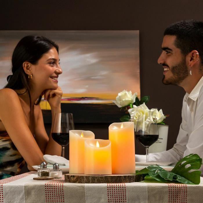 Bougies LED Multicolores - Lendles - Effet Flamme - Télécommande - 3 Unités - Éco-responsable