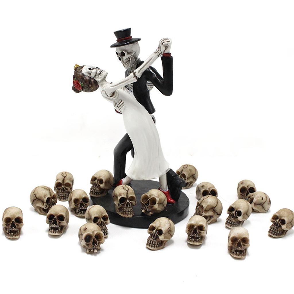 Танцующий череп пара статуя реалистичный коллекционный смоляной скелет пара статуэтка украшение для дома