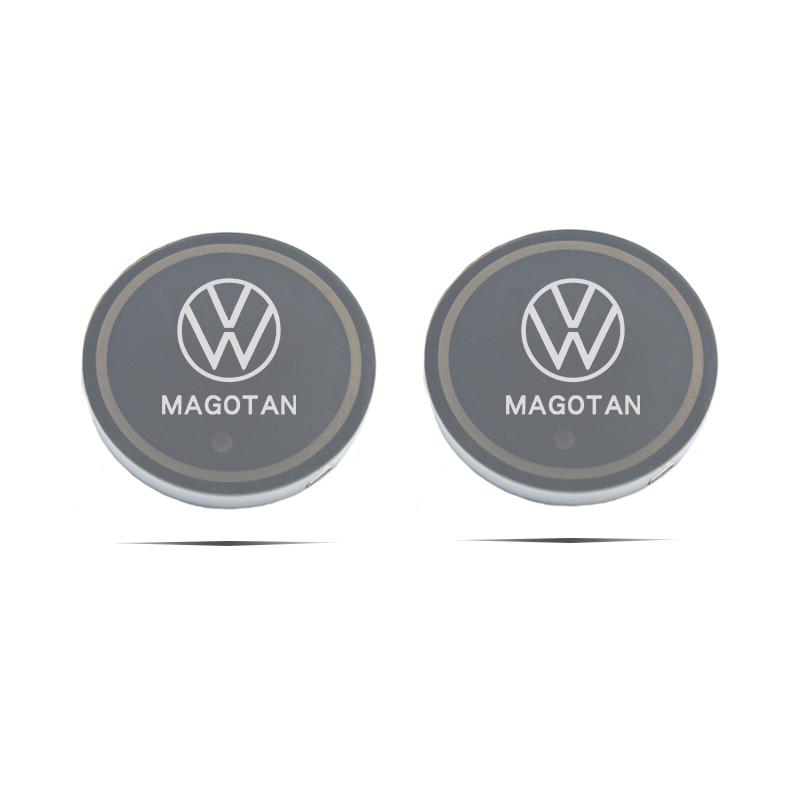For VOLKSWAGEN VW Color Luminous Car Water Cup Coaster Holder Car Led Atmosphere Light For Volkswagen Golf Polo Passat b6 Tiguan