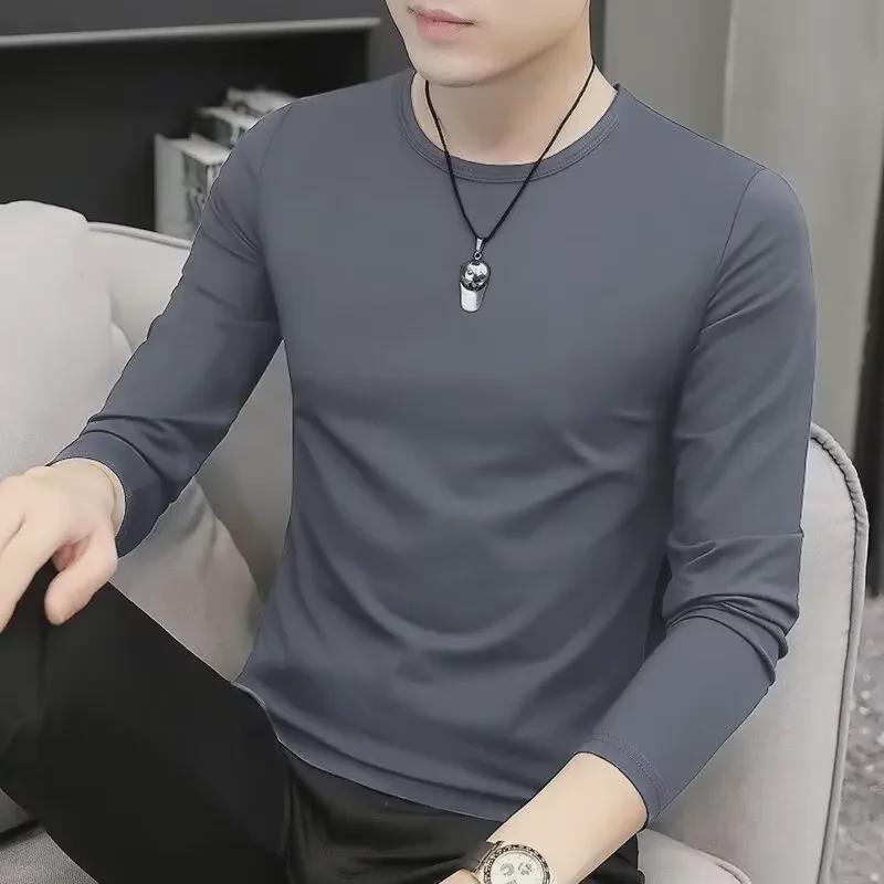 Men's Summer 2024 Long-Sleeve Trendy Brand T-Shirt for Spring and Autumn