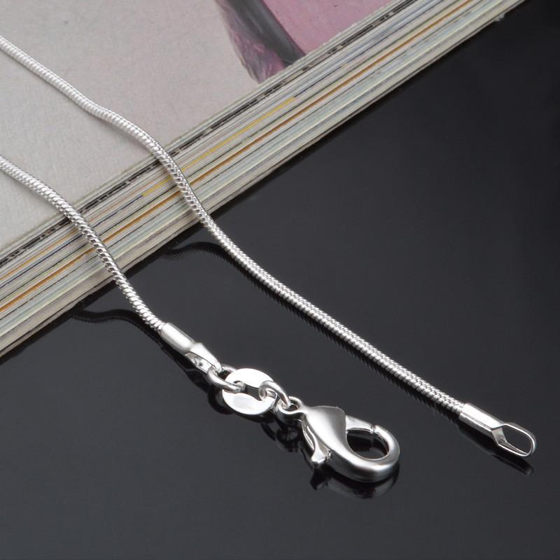 16/18/20/22/24/26/28/30 Inch 1-3mm Snake Chain Necklace For Woman Man Fashion Silver Jewelry Gifts