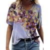 Женские летние новые повседневные топы оверсайз с коротким рукавом, свободные, больших размеров, с 3D цветочным принтом пейзажа