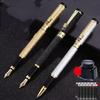 Бизнес-металлические цвета, авторучки для подписи, 0,38/1,0 мм, сменные чернильные ручки, модные матовые письменные школьные подарки, канцелярские принадлежности