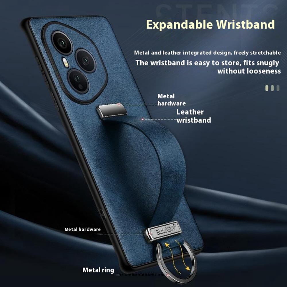 Серия SULADA Fashion для Honor 400 Pro 5G (Глобальный) Чехол Браслет Подставка Кожаная Задняя Крышка для Телефона