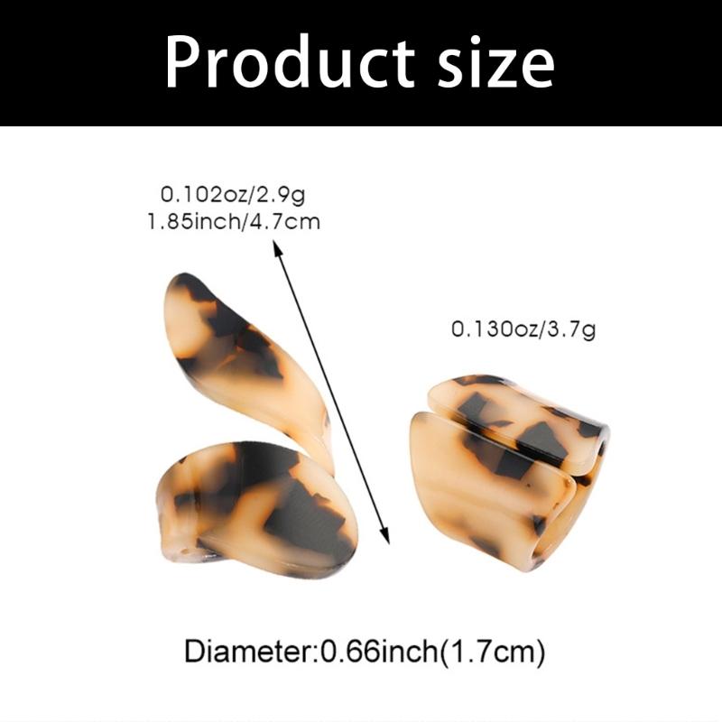 Гибкая посадка Коричневый леопардовый узор Акриловое геометрическое кольцо Легкое удобное Заявление Ювелирный аксессуар