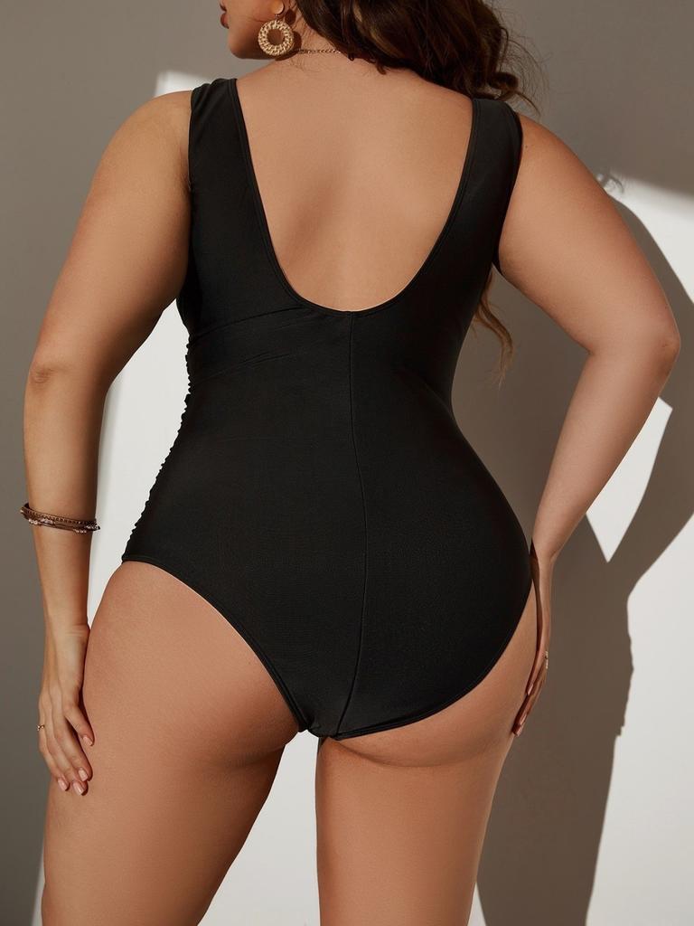 Beach Swimsuit Solid Color One-piece Swimsuit For Women