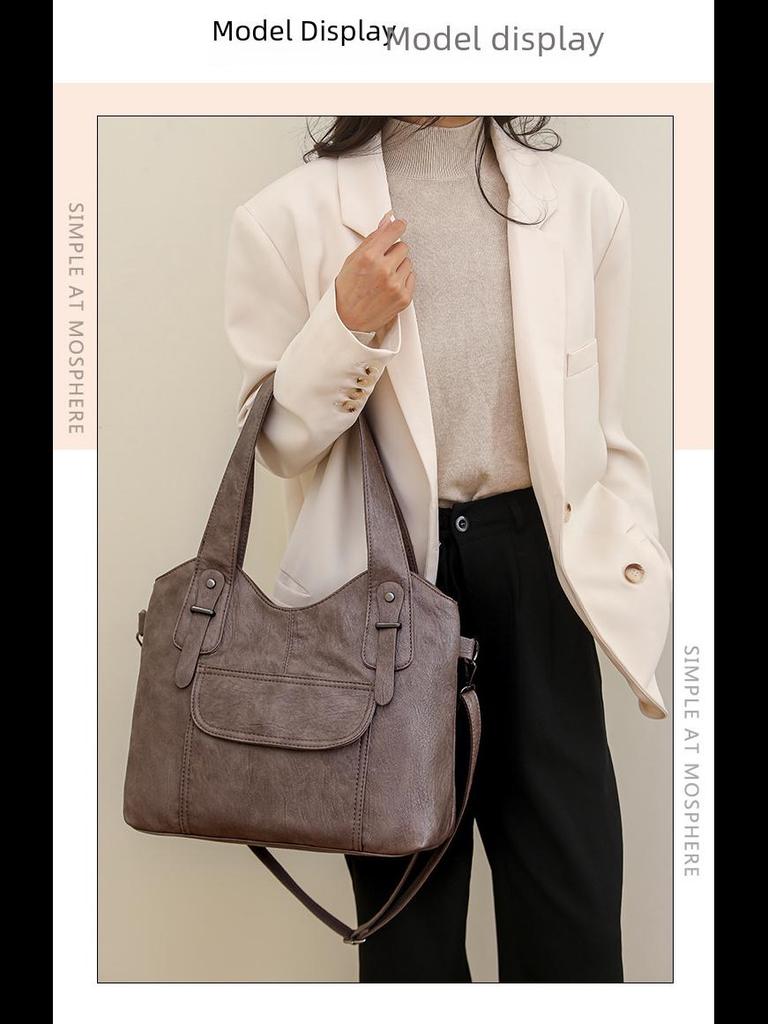 Модная зимняя сумка через плечо из мягкой кожи для женщин среднего возраста