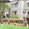 Happy Halloween Pennant Flag, Pumpkins Ghosts Bats Skulls Design, Polyester Outdoor Garden Celebration Decoration
