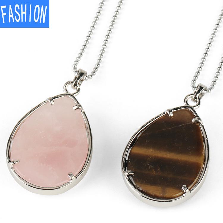 Ожерелье с подвеской в ​​форме капли из натурального хрусталя и слезами ангела в форме стрекозы, хрустальное ожерелье