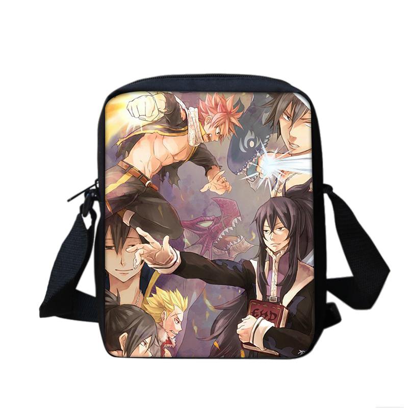 Сумка через плечо FAIRY TAIL мультяшный аниме принт студенческая для мальчиков и девочек новая легкая, компактная, большая вместимость, универсальная