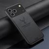Чехол для iPhone 17 Pro с узором из оленей, тканевой текстурой, PU + PC + TPU, чехол для телефона