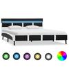 Bed Frames - vidaXL - 160 X 200 Cm - Black Faux Leather - LED - 2-Seater