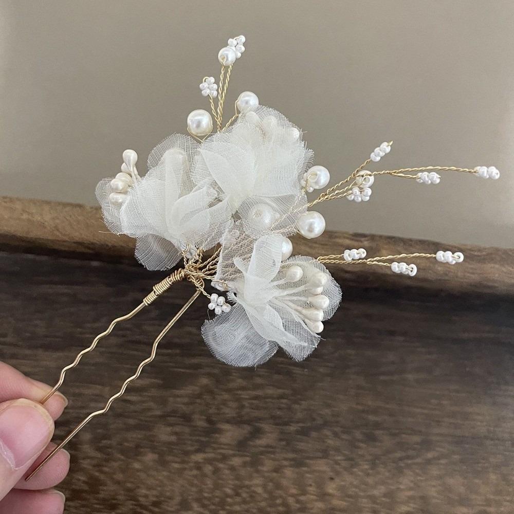 Shape Hair Clips Wedding Hair Clips Pearl Decorated Bridal Headdress Wedding Ceremony