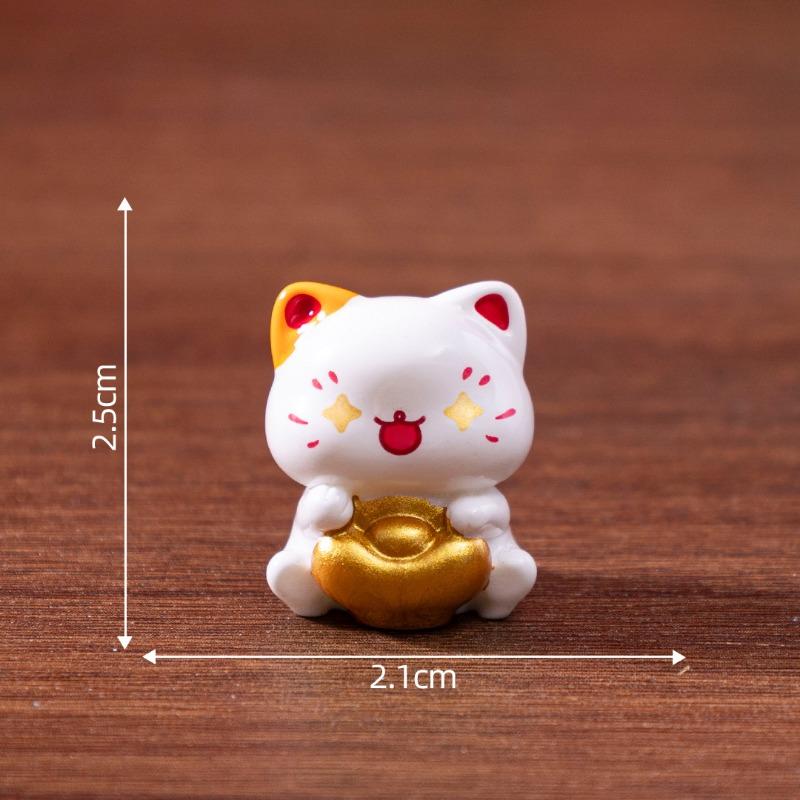 Cute New Year Maneki Neko Figurines,Cute Grain DecorationsBlind Bag AccessoriesDesktop Car Trinkets