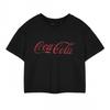Женская/дамская футболка кроп с коротким рукавом Coca-Cola