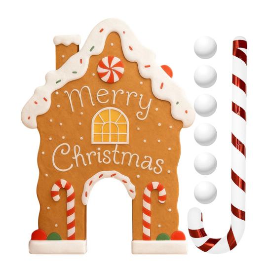 Рождественский пряничный набор для гольфа, игра для вечеринки в помещении, игра в гольф с клюшкой в виде леденца и 6 мячами, праздничные игры для семьи, детей, взрослых